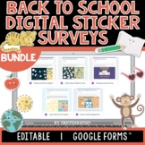 Back to School Digital Sticker Survey BUNDLE | Editable | 