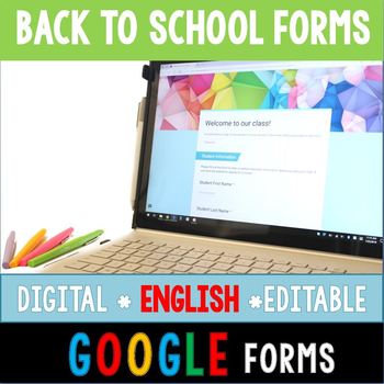 Preview of Digital Back to School Forms- ENGLISH
