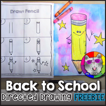 Preview of Back to School Directed Drawing FREEBIE