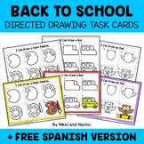 Back to School Directed Drawing Task Card Activities + FRE