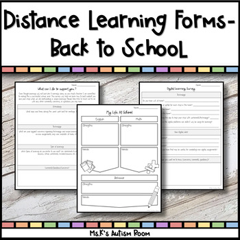 Preview of Back to School Distance Learning Forms (Get To Know You, Parent Surveys, & More)