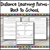 Back to School Distance Learning Forms (Get To Know You, P