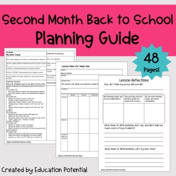 Preview of Planning Guide Special Education October Back to School