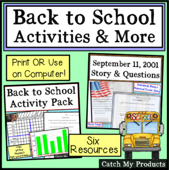 Preview of Back to School  Printable Activities with Lesson Plans and Brain Teasers