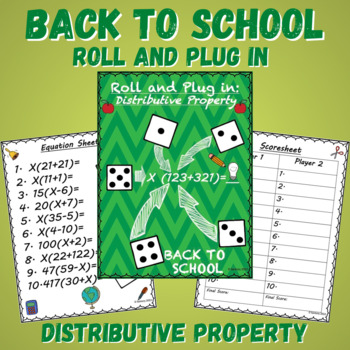 Preview of Back to School Distributive Property Activity: 4th/5th/6th Grade Math Game