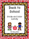 Back to School Divide and Color Activity