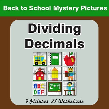 Back to School: Dividing Decimals - Color By Number Math Mystery Pictures