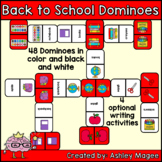 Back to School Domino Game with Writing Activity Options -