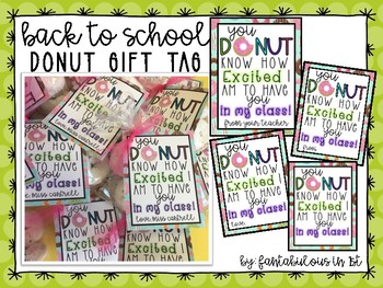 Preview of Back to School Donut Gift Tag