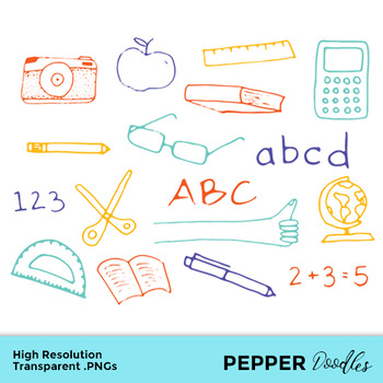 Back To School Doodle Clipart Transparent Pngs By Pepper Doodles