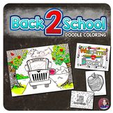 Back to School Doodle Coloring Sheets
