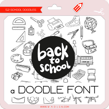 Preview of Back to School Doodle Font - W Λ D L Ξ N