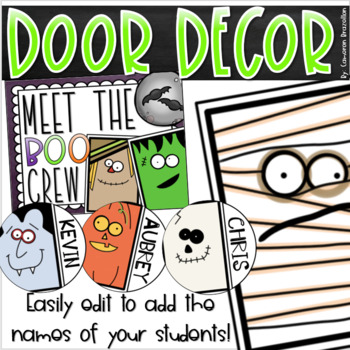 Preview of Back to School Door Decorations Bulletin Board Display Halloween Theme EDITABLE