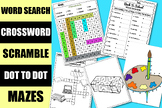 Back to School : Dot to Dot, Word Search, Crossword, Scram