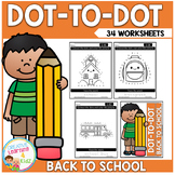 Back to School Dot to Dot Worksheets Counting Numbers Conn