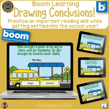 Preview of Back to School Drawing Conclusion Boom Learning Digital Task Cards