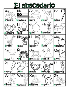 Back to School Dual Language Alphabet Charts English (blue) & Spanish ...