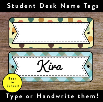 Back To School Editable Desk Name Plates Type Student Names