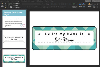 Back To School Editable Desk Name Plates Type Student Names