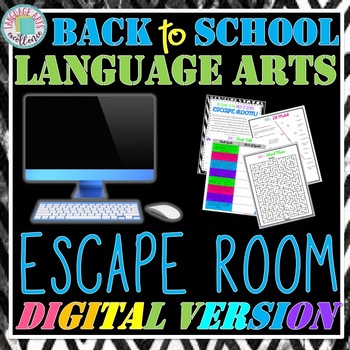 Preview of Back to School ELA Digital Escape Room for Distance Learning