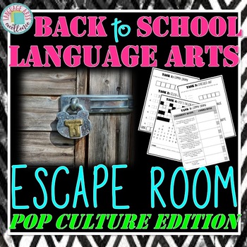 Preview of Back to School ELA Escape Room - Pop Culture Edition