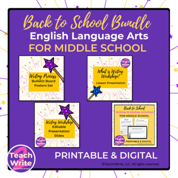 Preview of Back-to-School ELA Middle School Bundle