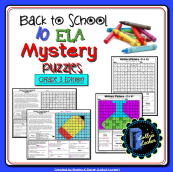 Preview of 3rd Grade Back to School ELA Color by Code Mystery Pictures: Grade 3 ELA Edition