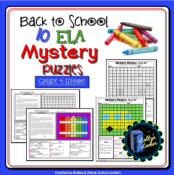 Preview of 4th Grade Back to School Color by Code ELA Mystery Pictures: Grade 4 Edition