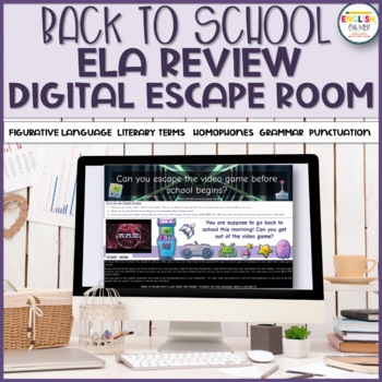 Preview of Back to School ELA Review Digital Escape Room