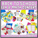 Back to School ELA and Math Centers Kindergarten Literacy