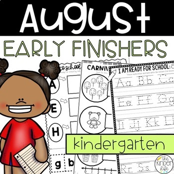 Preview of Early Finishers Activities August Kindergarten Back to School