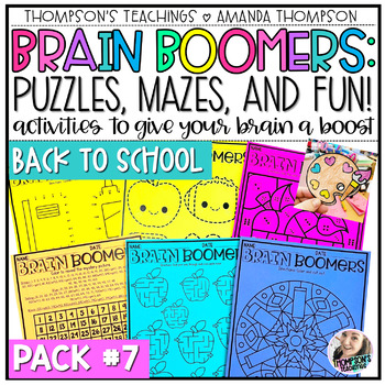 Preview of Back to School Early Finisher Packet - NO PREP- Fast Finishers Activities