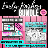 Early Finishers BUNDLE | Independent Activity Packet | End