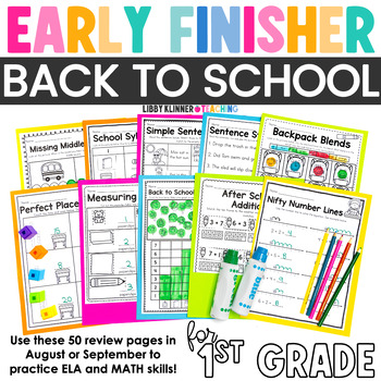 Preview of Back to School Early Finishers & Review Pages for 1st Grade
