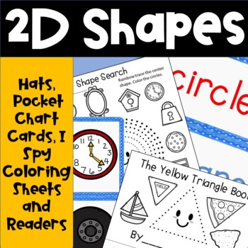 Preview of PreK Kindergarten Shape Activities Book, Hats, Worksheets, Sorting Cards