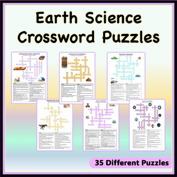 Preview of Earth Science - Crossword Puzzle Worksheets Bundle (No Prep, Printables)