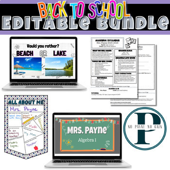 Preview of Back to School Editable Bundle