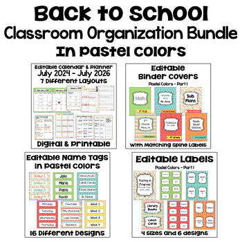 Preview of Classroom Decor Bundle for Back to School - 2 Year Teacher Planner Included