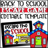 Back to School Editable Escape Room Template