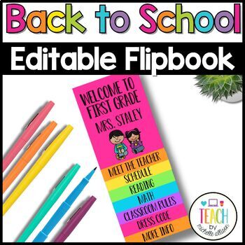 Preview of Editable Flipbook for Meet the Teacher & Open House - Perfect for Back to School