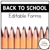 Back to School Editable Forms
