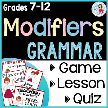 Preview of Grammar Mini Lesson on Modifiers with Game, Middle & High School ELA