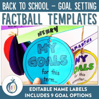 Preview of Back to School Editable Goal Setting Factballs