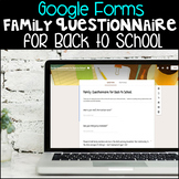 Back to School Editable Google Form Parent Questionnaire 