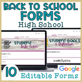 Back to School Editable Google Forms for High School Bundle