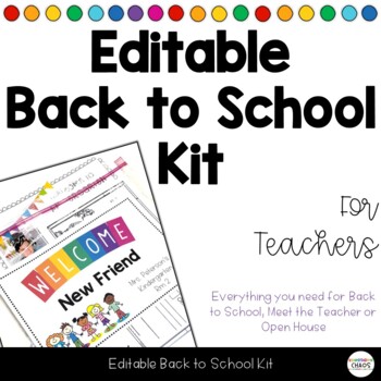 Preview of Back to School Editable Kit for Meet the Teacher Open House Forms Letters