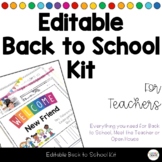 Back to School Editable Kit for Meet the Teacher Open Hous