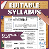 Back to School - Editable Spanish Syllabus for Spanish 1 o