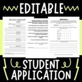 Back to School Editable Student Council or Group Application