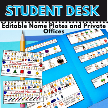 Preview of Back to School Editable Student Desk Name Plates and Private Offices for K-2